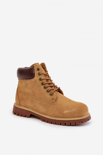 zamšādas siltināti apavi  Big Star OO174136 HI-POLY SYSTEM Camel