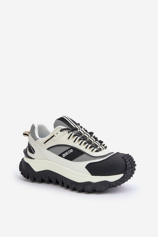    modeļa apavi  ar platformu Big Star OO274A220 HI-POLY SYSTEM Baltas-Melns