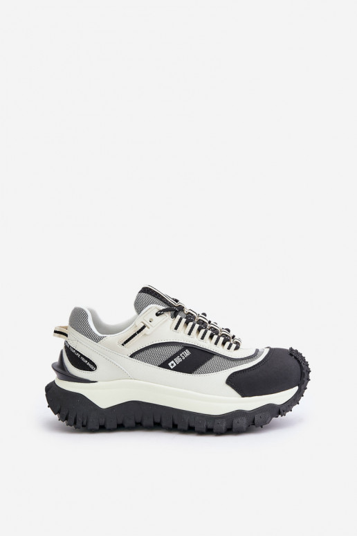    modeļa apavi  ar platformu Big Star OO274A220 HI-POLY SYSTEM Baltas-Melns