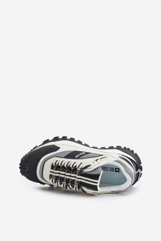    modeļa apavi  ar platformu Big Star OO274A220 HI-POLY SYSTEM Baltas-Melns