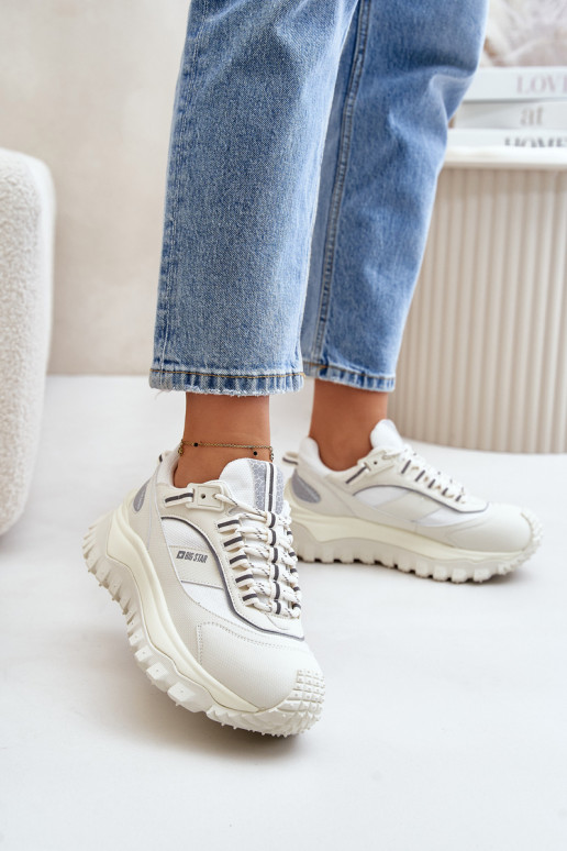    modeļa apavi  ar platformu Big Star OO274A221 HI-POLY SYSTEM baltas krāsas