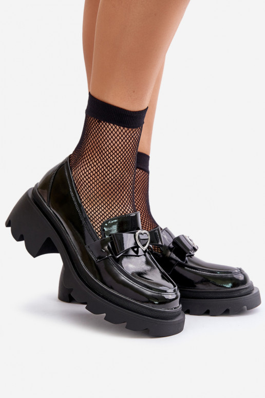 Mokasīni ar bantītēm I Heartsm D&A LZ42-032 Melns    Mokasīni ar bantītēm I Heartsm D&A LZ42-032 Melns