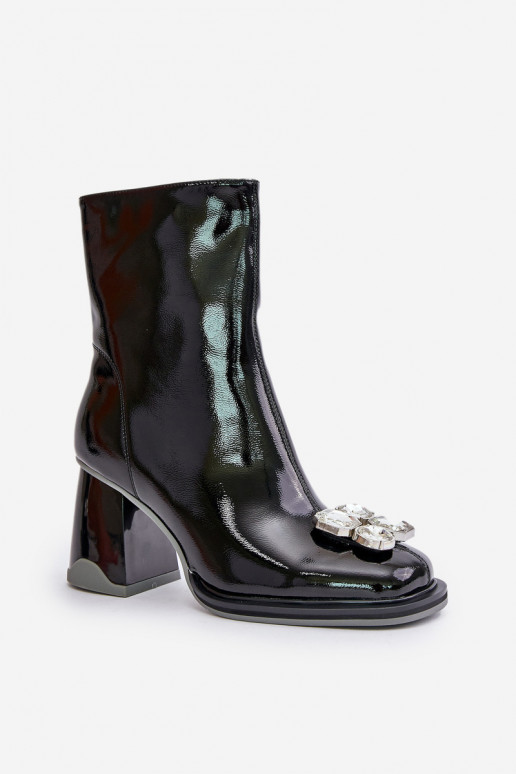 Laque Sieviešu puszābaki ar ornamentiem D&A MR880-019 Melns