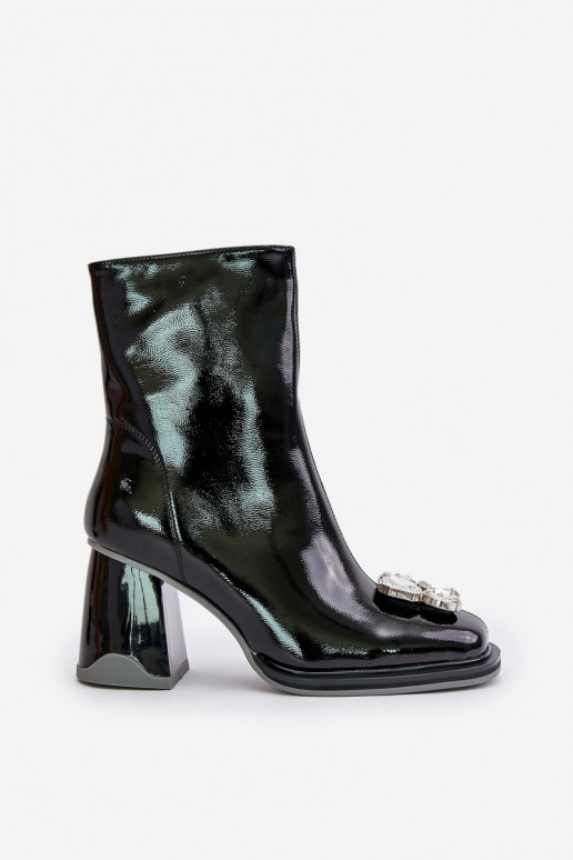 Laque Sieviešu puszābaki ar ornamentiem D&A MR880-019 Melns