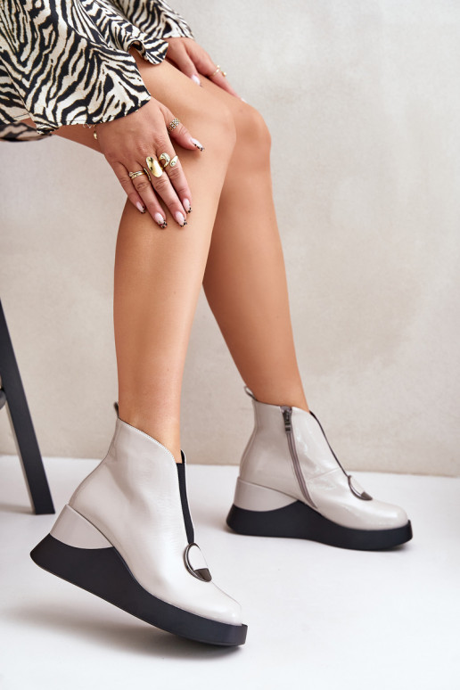 Laque Sieviešu puszābaki  siltināti D&A MR880-136 Pelēkas krāsas