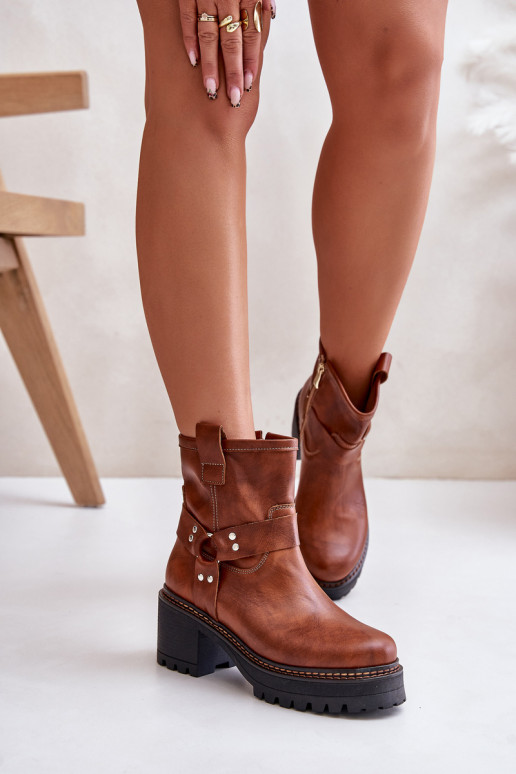 Sieviešu puszābaki no dabīgas ādas   3435 brūnas krāsas