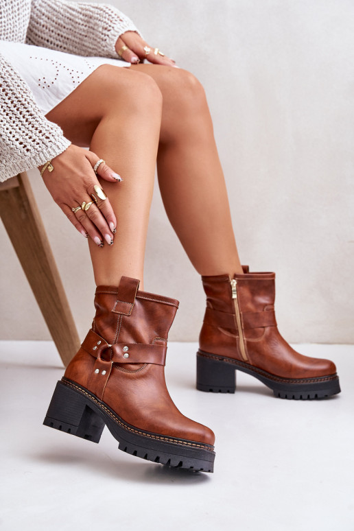 Sieviešu puszābaki no dabīgas ādas   3435 brūnas krāsas