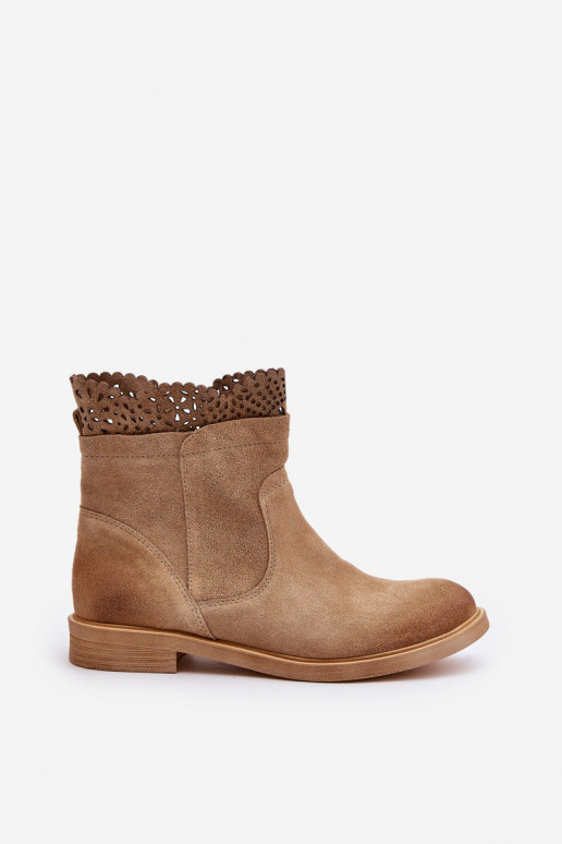 zempapēžu apavi sievietēm ar platiem papēžiem zamšādas  3624 smilšu krāsas