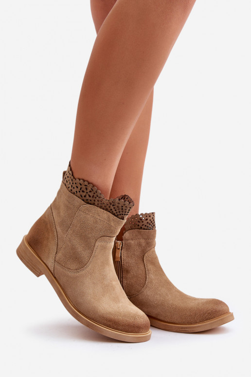 zempapēžu apavi sievietēm ar platiem papēžiem zamšādas  3624 smilšu krāsas