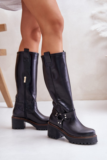   sieviešu garie zābaki   3432 Melns