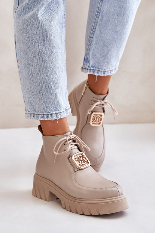 Zazoo 2952 sieviešu zābaki  smilšu krāsas