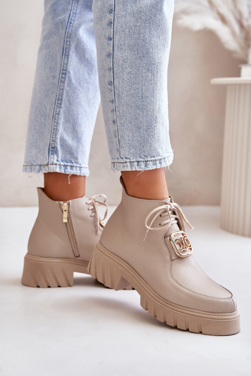 Zazoo 2952 sieviešu zābaki  smilšu krāsas