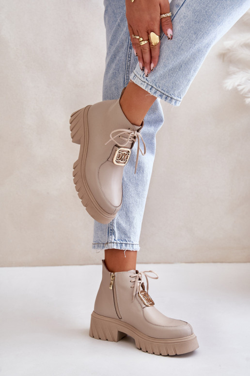 Zazoo 2952 sieviešu zābaki  smilšu krāsas