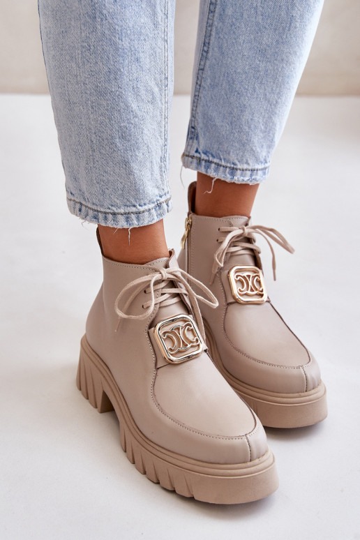 Zazoo 2952 sieviešu zābaki  smilšu krāsas