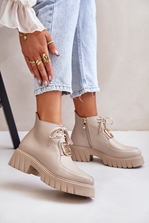 Zazoo 2952 sieviešu zābaki  smilšu krāsas