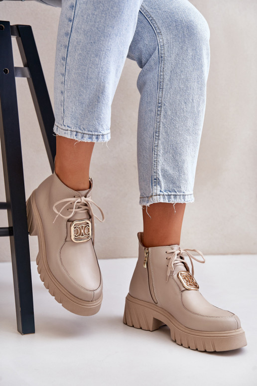 Zazoo 2952 sieviešu zābaki  smilšu krāsas