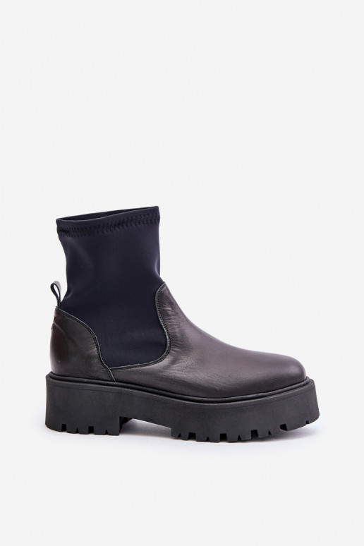 Zazoo 2947  Sieviešu puszābaki no dabīgas ādas Melns