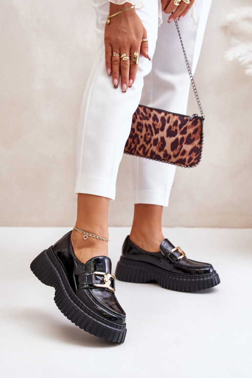 Zazoo 20176 Laque apavi sieviešu mokasīni no dabīgas ādas Melns Zazoo 20176 Laque apavi sieviešu mokasīni no dabīgas ādas Melns