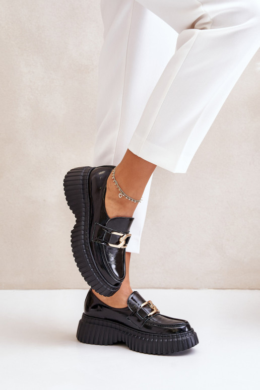 Zazoo 20176 Laque apavi sieviešu mokasīni no dabīgas ādas Melns Zazoo 20176 Laque apavi sieviešu mokasīni no dabīgas ādas Melns