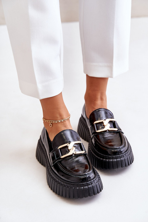 Zazoo 20176 Laque apavi sieviešu mokasīni no dabīgas ādas Melns Zazoo 20176 Laque apavi sieviešu mokasīni no dabīgas ādas Melns