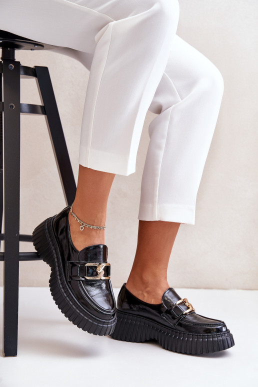 Zazoo 20176 Laque apavi sieviešu mokasīni no dabīgas ādas Melns Zazoo 20176 Laque apavi sieviešu mokasīni no dabīgas ādas Melns