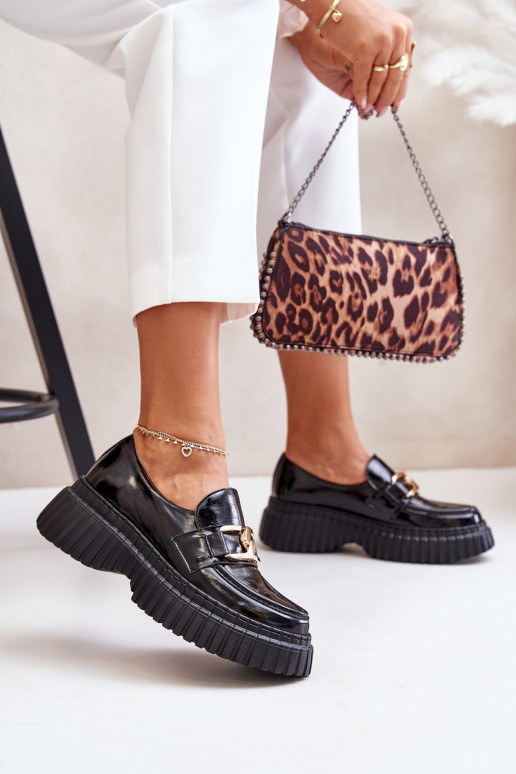 Zazoo 20176 Laque apavi sieviešu mokasīni no dabīgas ādas Melns Zazoo 20176 Laque apavi sieviešu mokasīni no dabīgas ādas Melns