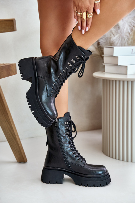 sieviešu zābaki zābaki  siltināti GOE OO2N4121 Melns