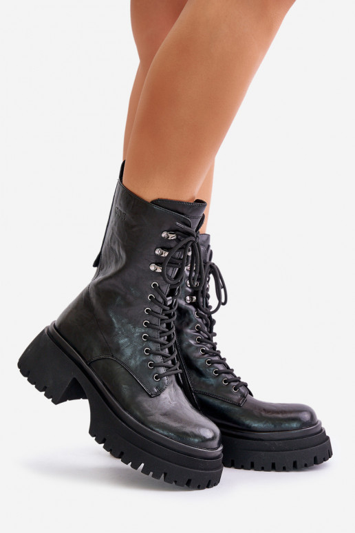 sieviešu zābaki zābaki  siltināti GOE OO2N4121 Melns