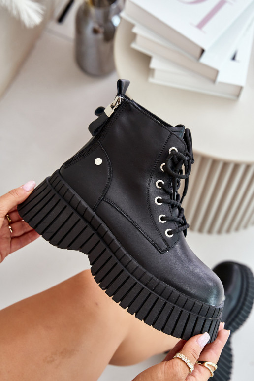 siltināti sieviešu zābaki apavi  GOE OO2N4126 Melns