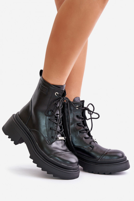 zābaki Sieviešu puszābaki siltināti no dabīgas ādas Goe OO2N4115-W2 Melns  zābaki Sieviešu puszābaki siltināti no dabīgas ādas Goe OO2N4115-W2 Melns