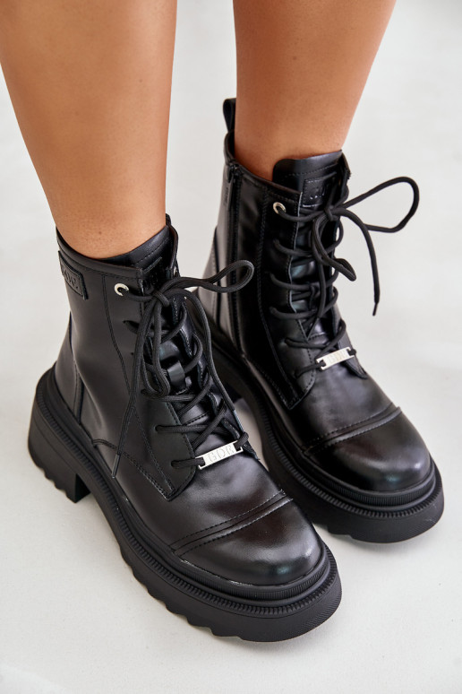 zābaki Sieviešu puszābaki siltināti no dabīgas ādas Goe OO2N4115-W2 Melns  zābaki Sieviešu puszābaki siltināti no dabīgas ādas Goe OO2N4115-W2 Melns