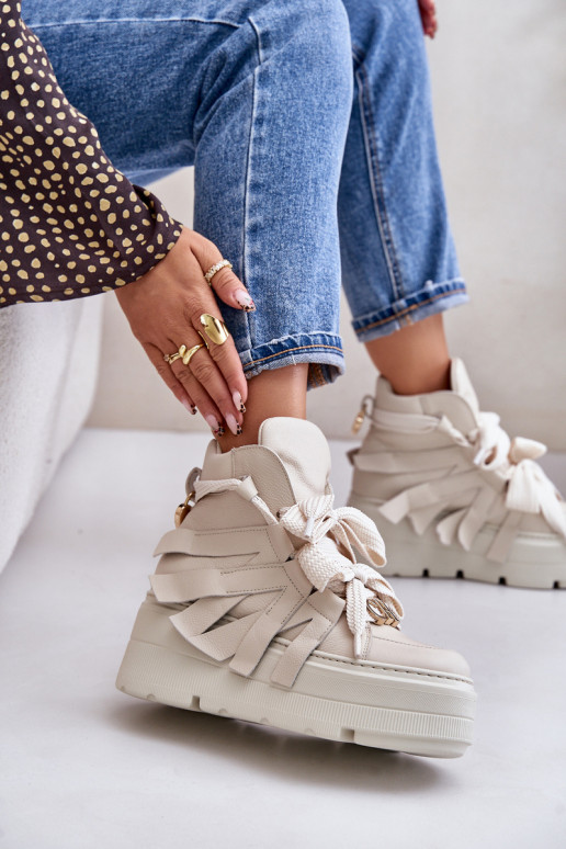    modeļa apavi  ar platformu CheBello 4561 smilšu krāsas