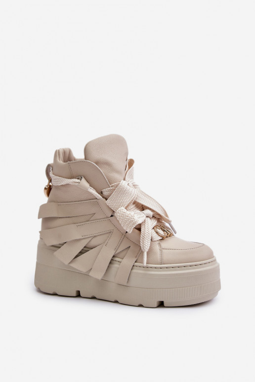    modeļa apavi  ar platformu CheBello 4561 smilšu krāsas