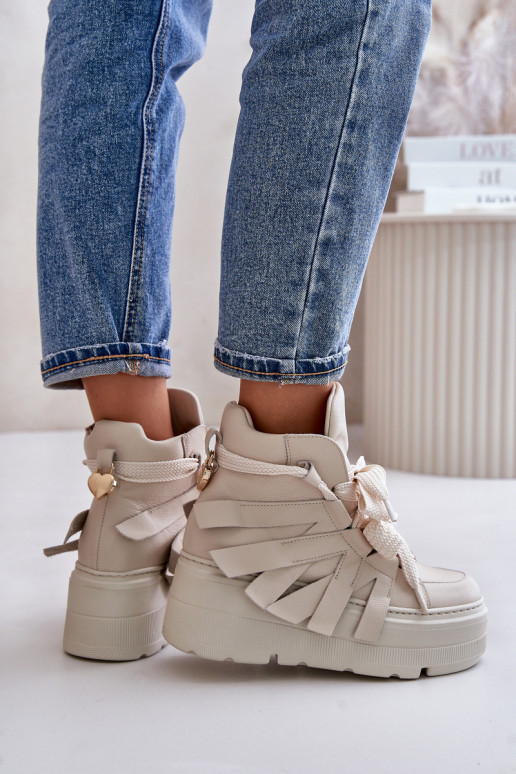    modeļa apavi  ar platformu CheBello 4561 smilšu krāsas