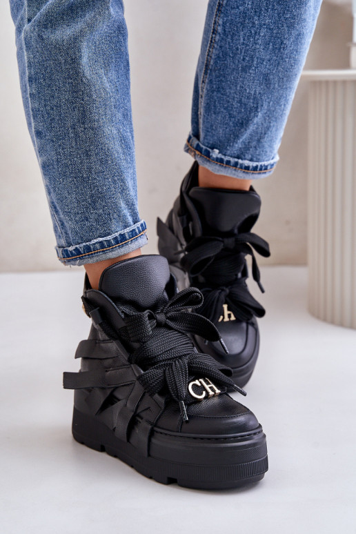    modeļa apavi  ar platformu CheBello 4561 Melns