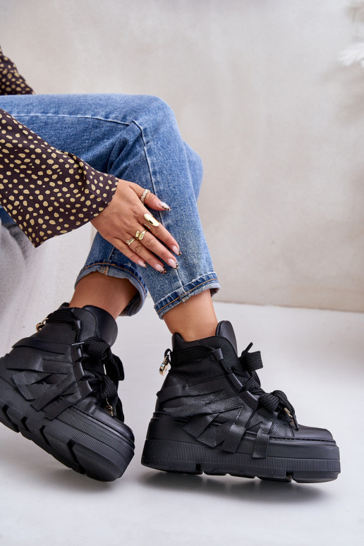    modeļa apavi  ar platformu CheBello 4561 Melns