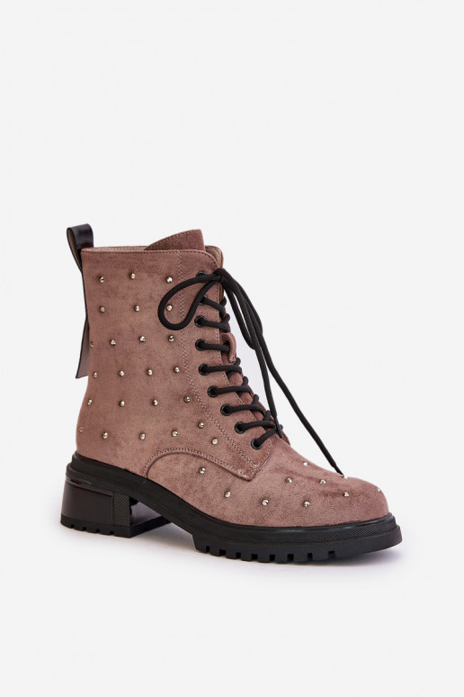 Dekorētas zābaki  siltināti D&A MR880-017 Brūnas krāsas