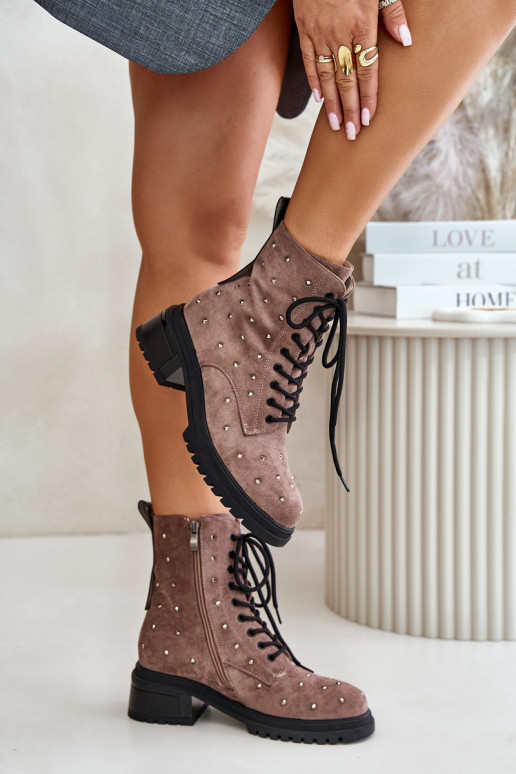 Dekorētas zābaki  siltināti D&A MR880-017 Brūnas krāsas