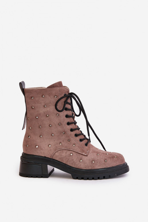 Dekorētas zābaki  siltināti D&A MR880-017 Brūnas krāsas