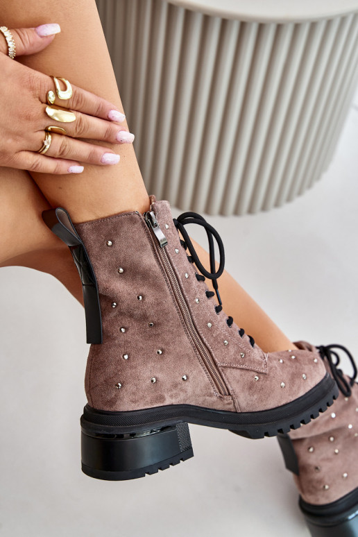 Dekorētas zābaki  siltināti D&A MR880-017 Brūnas krāsas