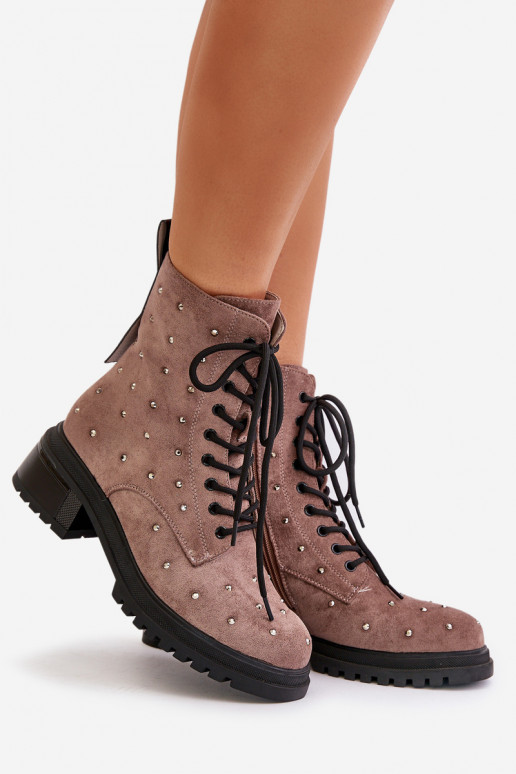 Dekorētas zābaki  siltināti D&A MR880-017 Brūnas krāsas