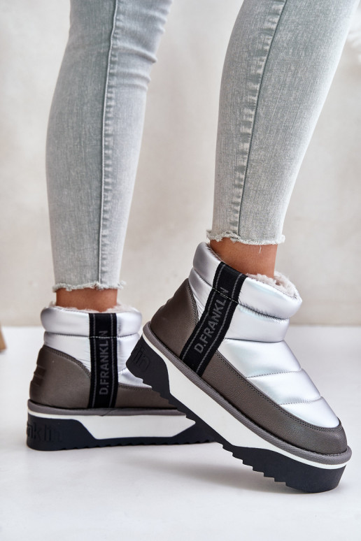  sniega apavi ar masīvu zoli D.Franklin DFSH371010 Sudraba krāsas