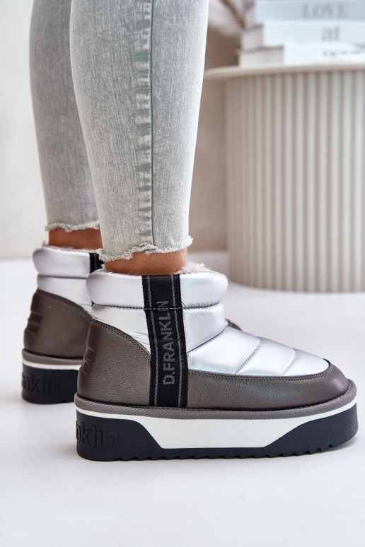  sniega apavi ar masīvu zoli D.Franklin DFSH371010 Sudraba krāsas