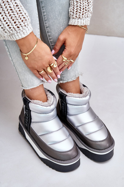  sniega apavi ar masīvu zoli D.Franklin DFSH371010 Sudraba krāsas