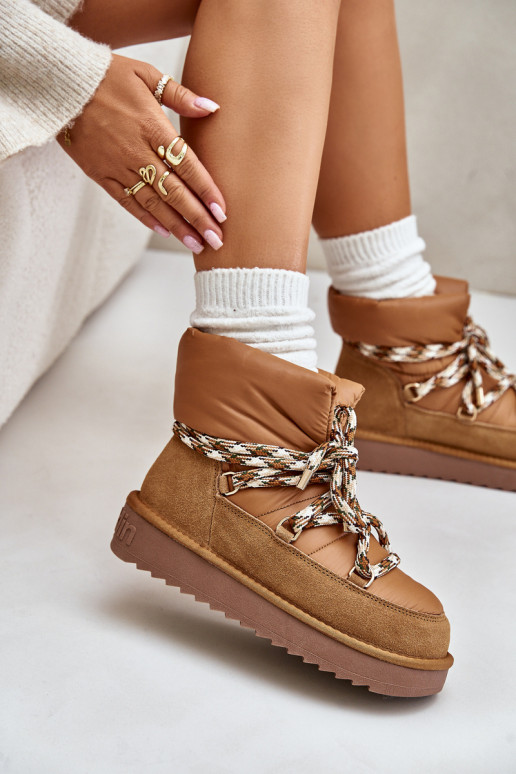 zamšādas sniega apavi  Z Grubym m D.Franklin DFSH375003 brūnas krāsas