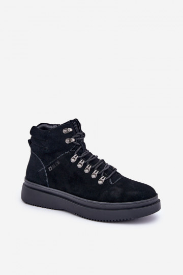 zamšādas apavi  siltināti Big Star OO174187 Melns