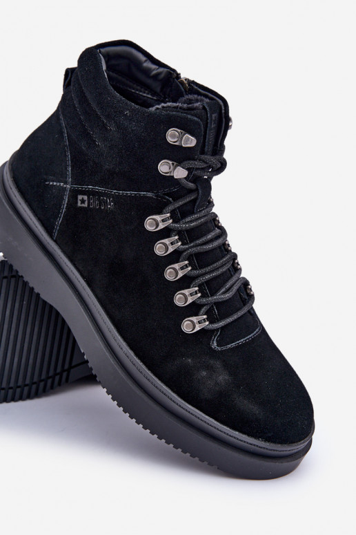 zamšādas apavi  siltināti Big Star OO174187 Melns zamšādas apavi  siltināti Big Star OO174187 Melns