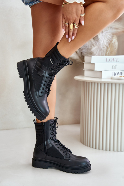 apavi Sieviešu puszābaki  siltināti Big Star OO174164 Melns   apavi Sieviešu puszābaki  siltināti Big Star OO174164 Melns