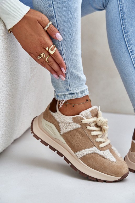 siltināti  modeļa apavi    Big Star OO274A317 HI-POLY SYSTEM smilšu krāsas