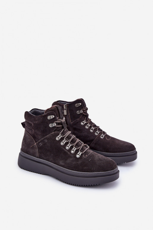 zamšādas apavi  siltināti Big Star OO174189 brūnas krāsas zamšādas apavi  siltināti Big Star OO174189 brūnas krāsas